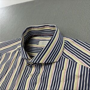 Eton Contemporary Shirt 42 16.5 Men's Button Up Long Sleeve Multicolor Striped